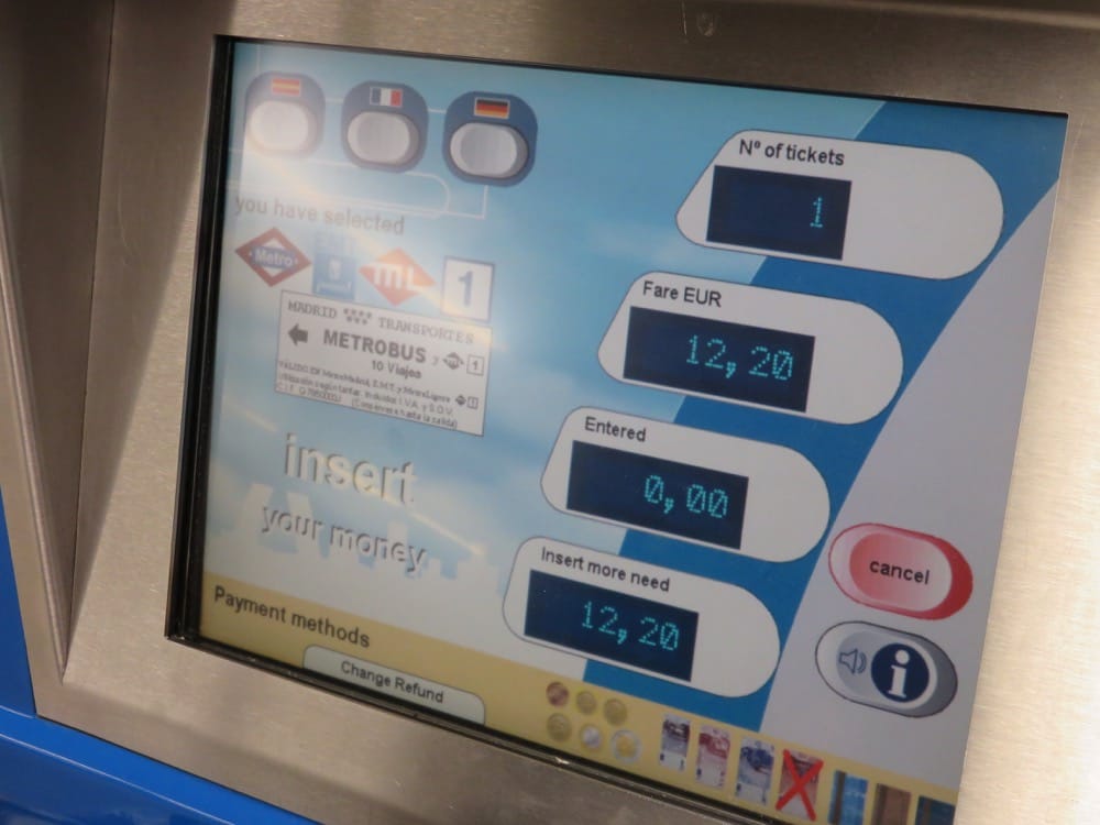 西班牙馬德里機場進市區 – 機場巴士(新地鐵T10 Multi卡可重複使用加值