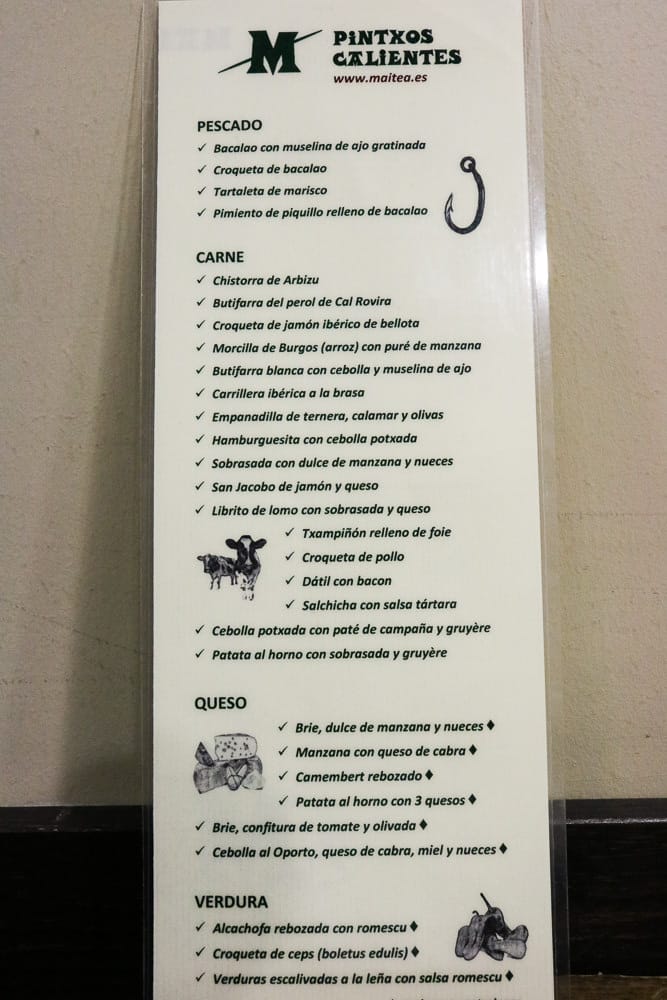 巴塞隆納下酒菜專賣Maitea專吃巴斯克Pinchos