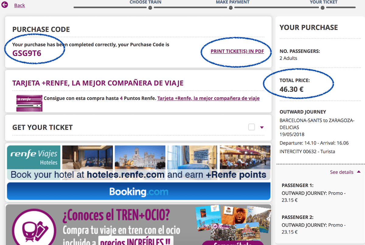 西班牙火車國鐵Renfe訂票教學！買票刷卡心理準備與常見問答