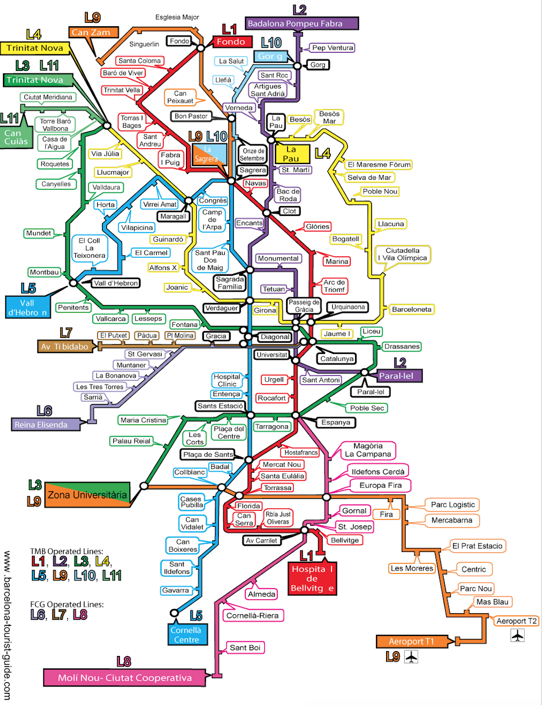 巴塞隆納自由行機場市區交通公車計程車整理(附捷運圖