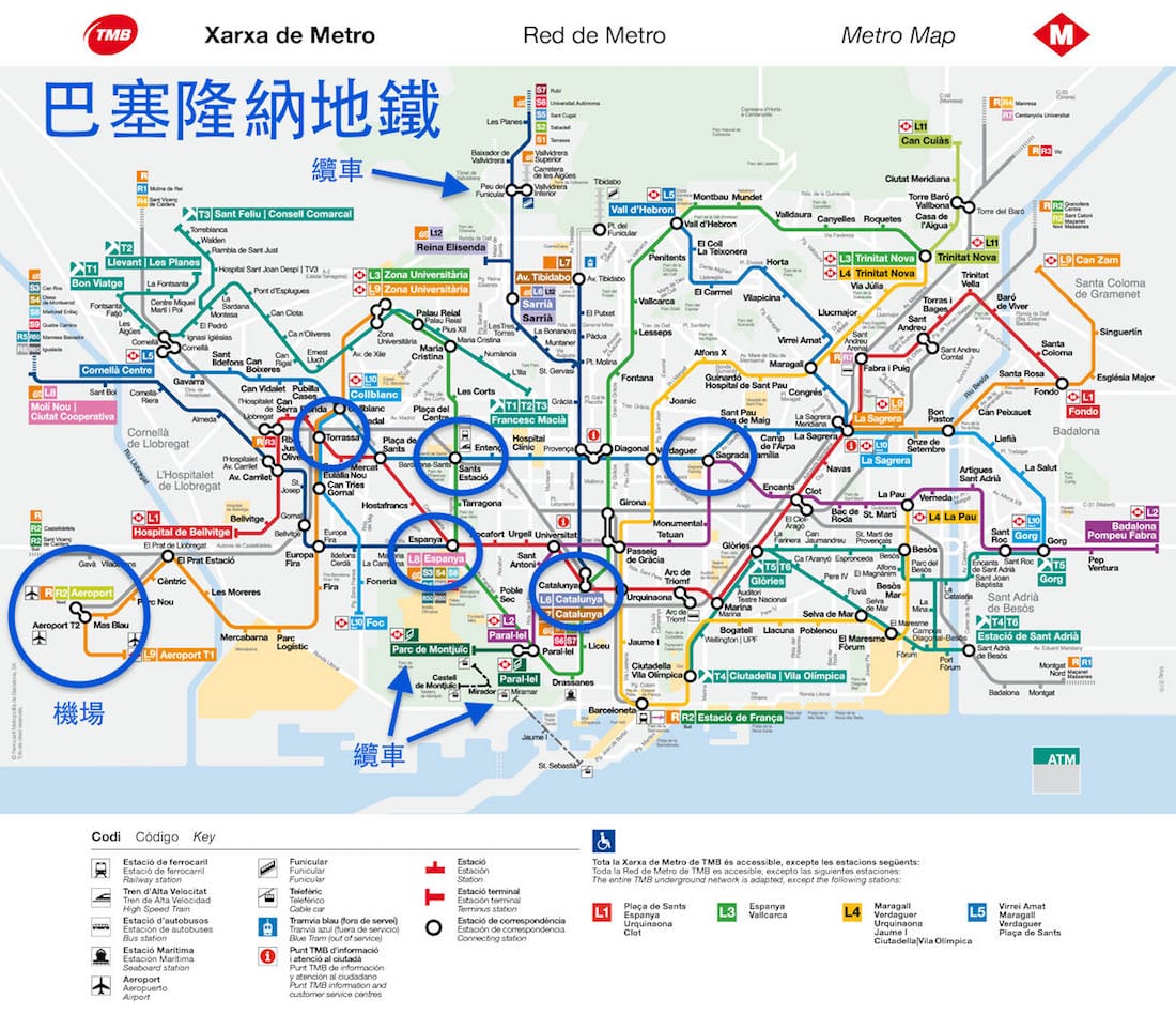 巴塞隆納自由行機場市區交通公車計程車整理(附捷運圖