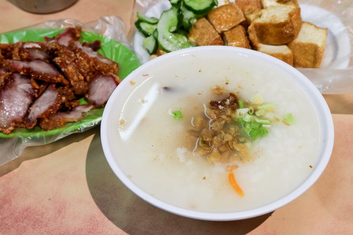 內湖美食 737香菇肉粥早餐紅燒肉配鹹粥免費加湯