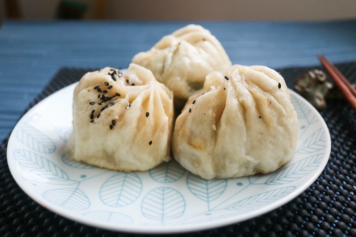 內湖早餐。成記水煎包湖光市場 3 種口味葷素都有(六日有開