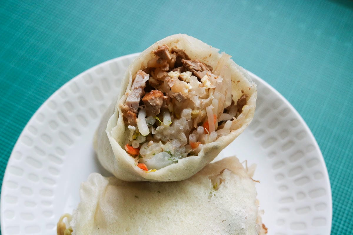 台北內湖285巷豪棧潤餅割包，捷運西湖旁輕食下午茶