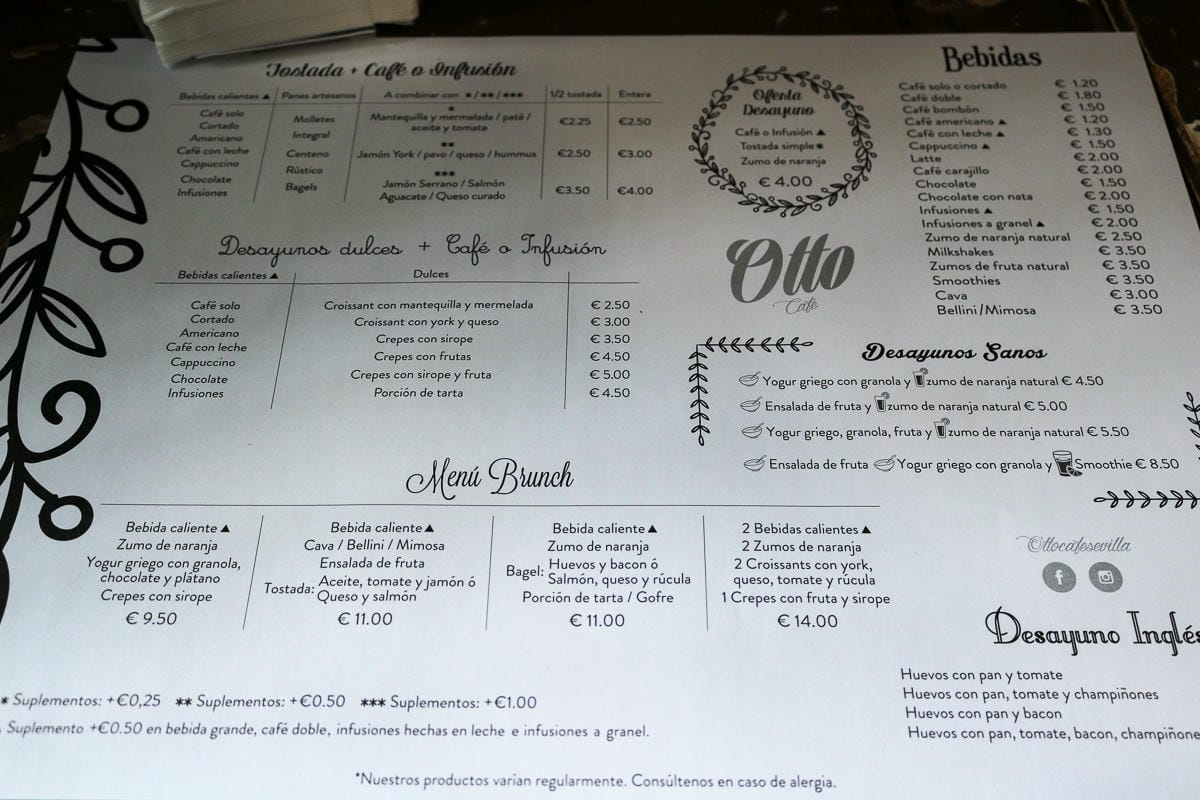 塞維亞美食推薦 Otto Café 平價高品質早午餐