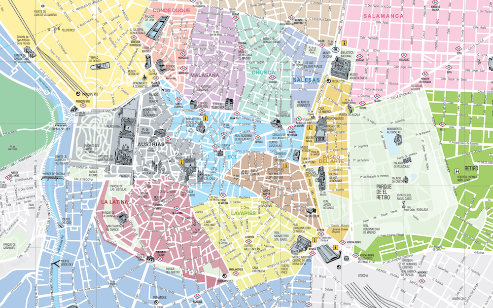 幫馬德里說話!馬德里推薦安全住宿飯店區域與各區特色 - 第5張圖 馬德里觀光地圖madrid mad