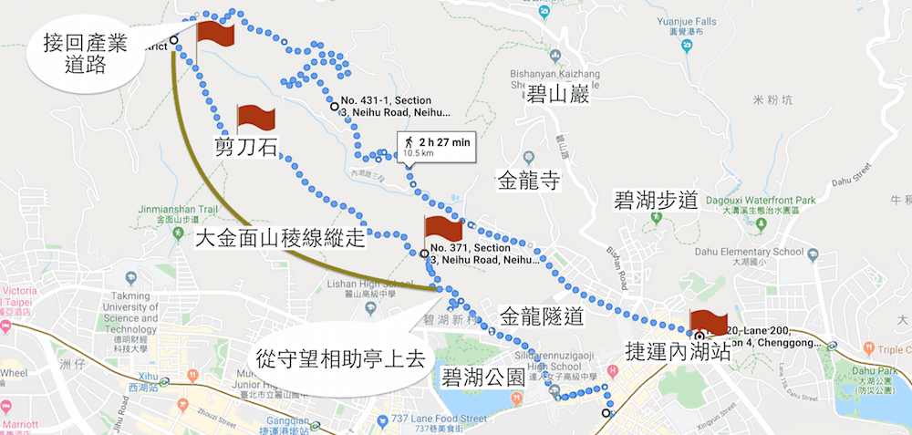 內湖剪刀石 大金面山稜線縱走步道手腳並用華麗登場