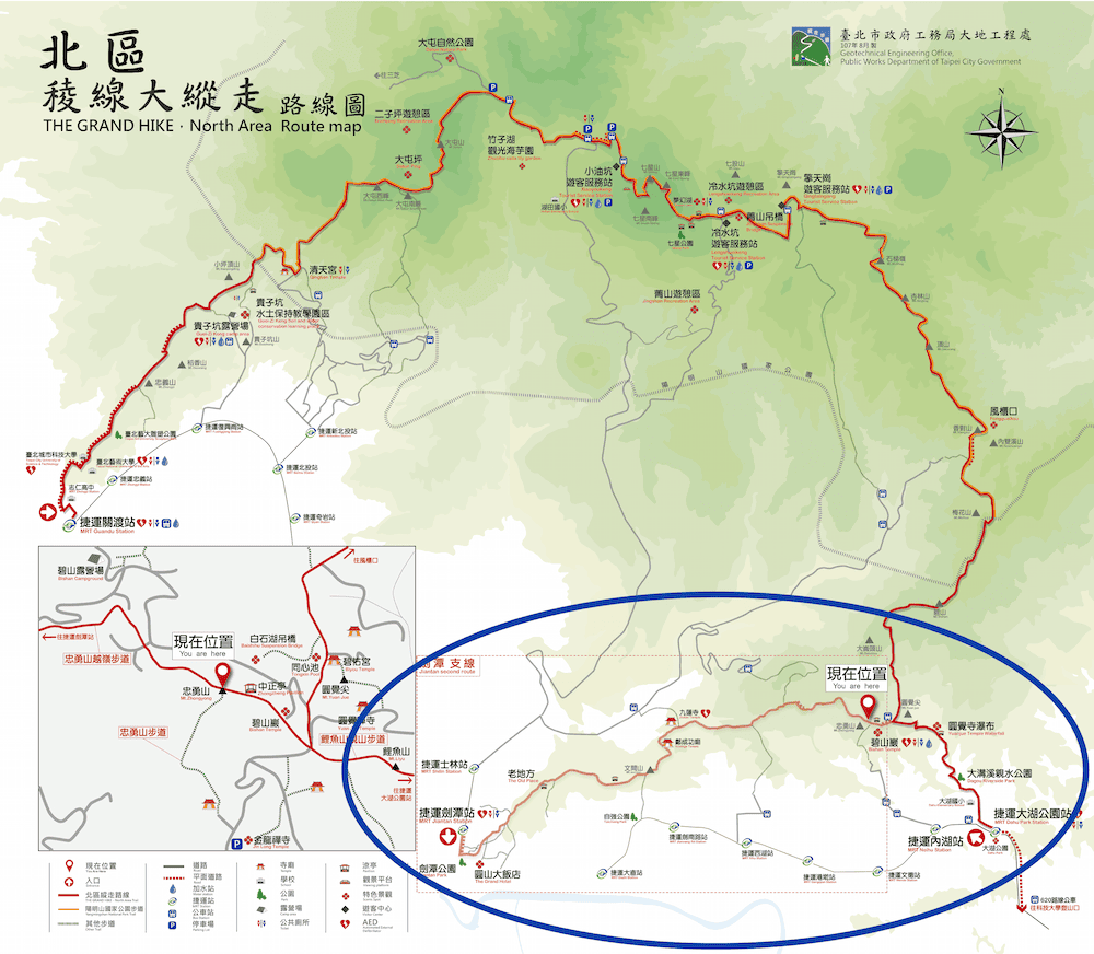 台北大縱走北區圖