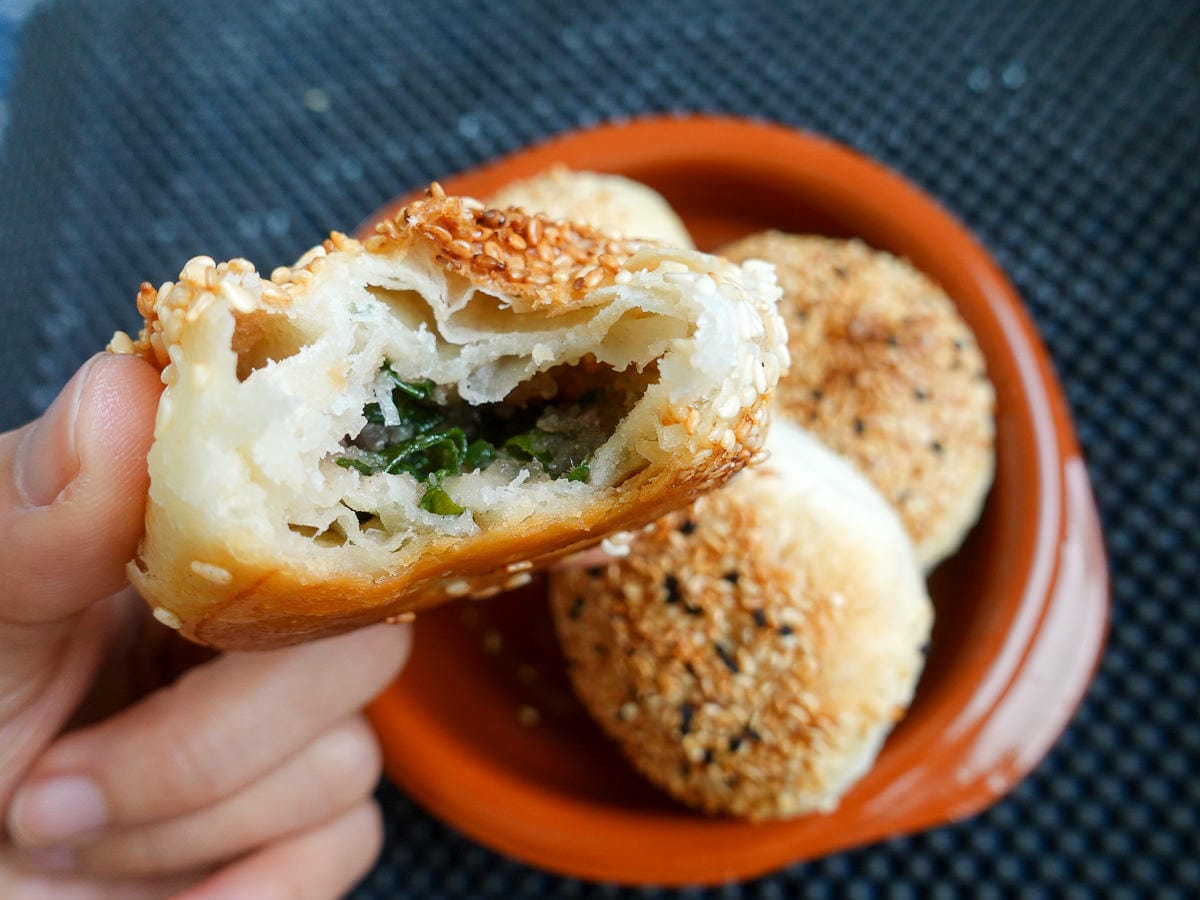 內湖湖光市場鹹酥餅紅豆餅 鼎鼎燒餅當早餐下午茶剛好