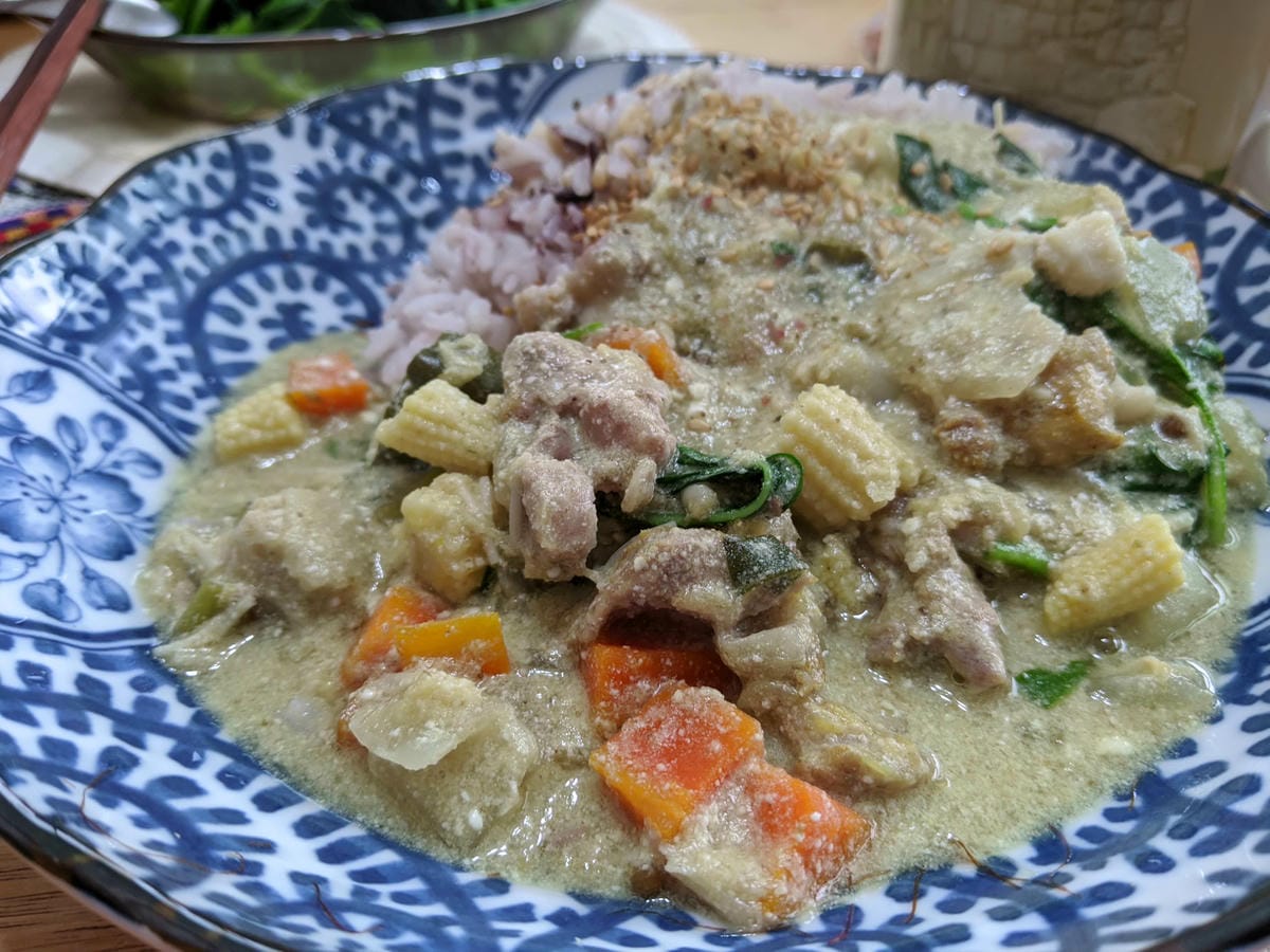 綠咖哩壓力鍋椰奶版