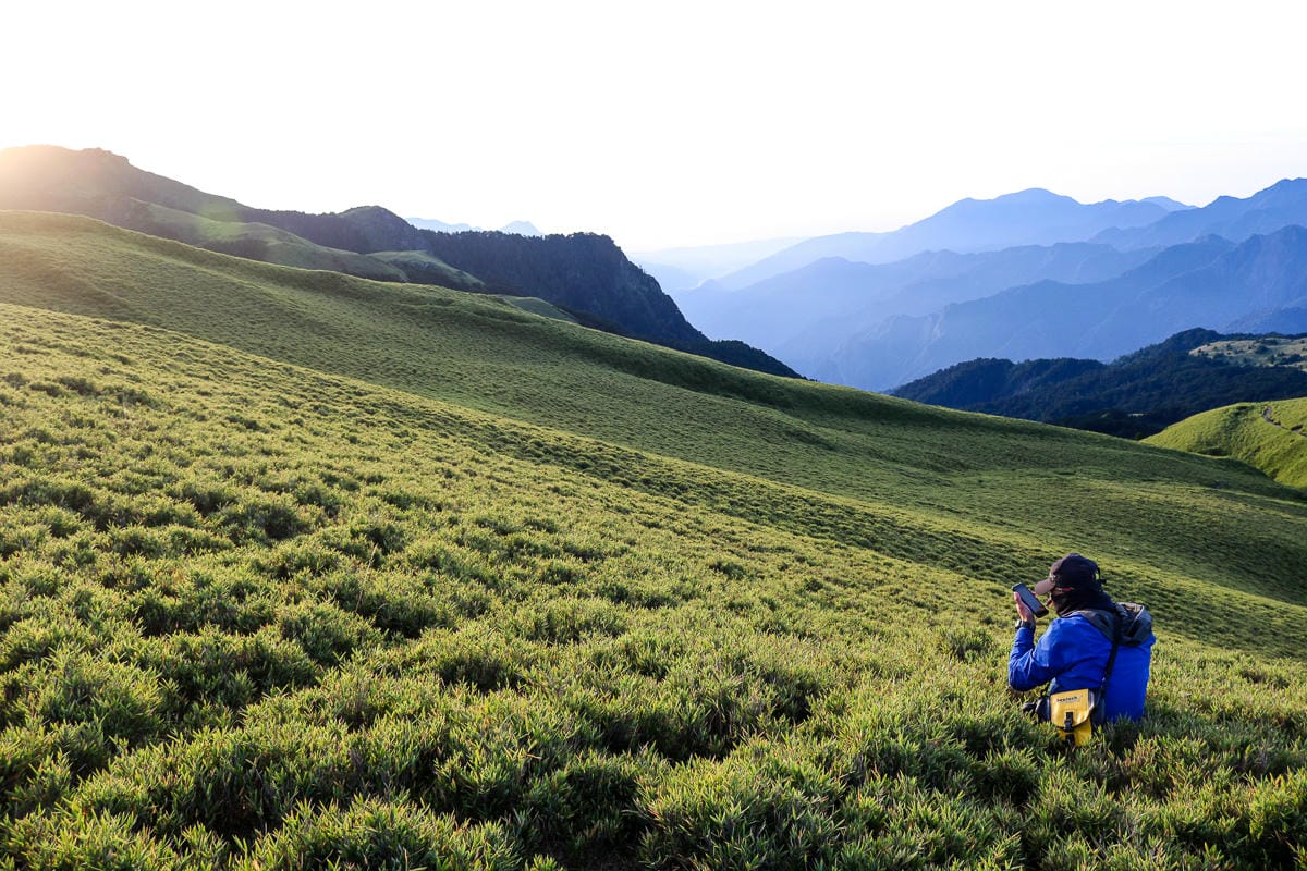 奇萊南華三天兩夜 奇萊南峰南華山 滾動在金色大草原上享樂大自然