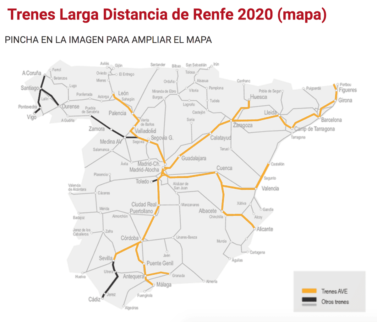 西班牙國鐵renfe火車交通地圖