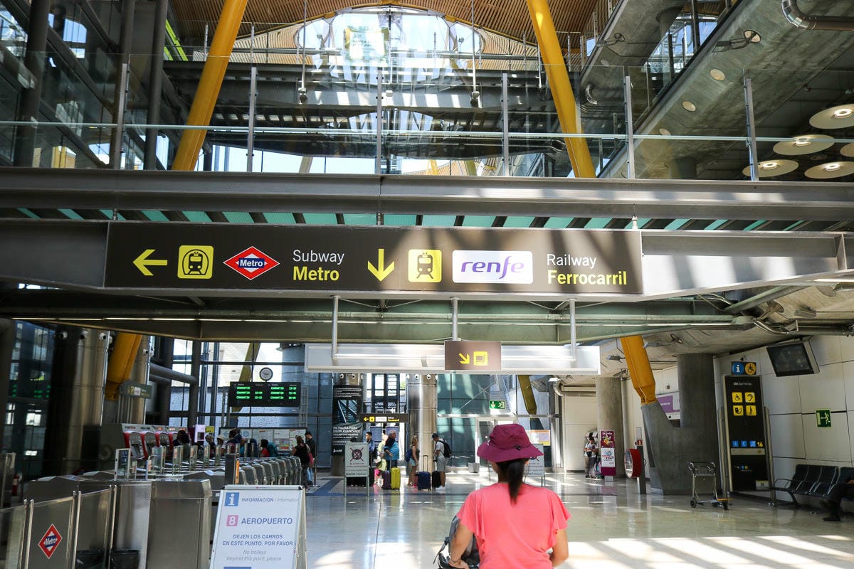 馬德里機場到市區交通，火車站介紹與T10交通卡